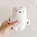 ★クリスマス企画付き♪手縫いのもこもこシロクマぬいぐるみ⑰（脚が短め）