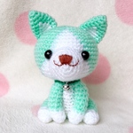 ⭐️５０％OFFセール！⭐️  猫のあみぐるみ　＊パステル - ミントグリーン＊ 