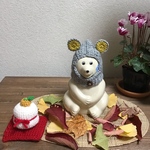 しろくま貯金箱   ねずみ帽