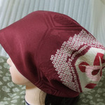 難有 難隠し 帽子 32*67  綸子織り出し キャップ 室内帽子 シルク Hand-made Kimono Cap