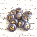 ■10個入■13mm■ビンテージボタン (グレー系)　 アクセサリーに! 