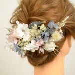プリザーブド&ドライフラワー 髪飾り ヘアアクセサリー ヘッドドレス 結婚式 成人式 卒業式 ウェディング パーティー　ヘアアレンジ　