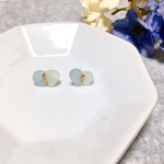 *和装にも*シーグラスの金継ぎピアス