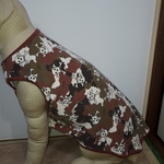 大型犬服茶迷彩スカル柄