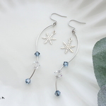 雪の結晶×クリスタルウェーブピアス/イヤリング