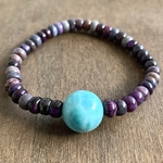 大玉ラリマーとスギライトロンデルのブレスレット