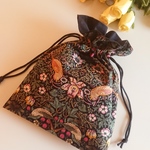   💥【訳有り】 M☆ウィリアム・モリス大人巾着Handmade☆いちご泥棒
