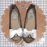 【S～LL】navy☆ぺたんこ靴Ver.☆ヒトデ＆リボンレースぺたんこ