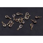 送料無料 30個 アクリルストーンチャーム 雫 1カン 6×14mm ゴールド/クリア【30ヶ】 M2804