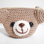 【F様オーダー品】クマのミニファスナーポーチ＊カフェオレ＊