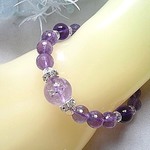 ✨虹入り＆（宝石質）ミラーボールカット✨ラベンダーアメジストと（高品質）アメジストの天然石ブレスレット