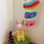 S様オーダー品  「もこもここいのぼり」（うさぎさんと一緒）