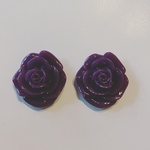再販無し◆ デッドストック    27mm 薔薇　カボション　パープル