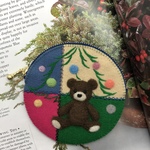 🧸felt  de patchworkテディベアのコインケース🎄
