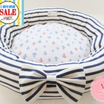 ＳＡＬＥ!!　大人マリンなニットのペットベッド　ネイビー×ホワイト（Ｍ）