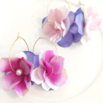 vivid flowerフープピアス/イヤリング