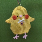 受注制作 手編み キーカバー インコちゃん