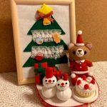 くまさんのクリスマスセット（白フレーム）