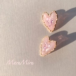 シェル＆パール ハートピアス イヤリング