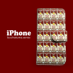 【受注】ぶちゃくま。スープ缶手帳型iPhoneケース
