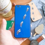 iPhone11ガラス　アリクイくんのスマホケース青