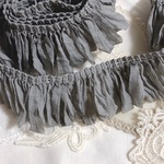 1ヤード(約85-90cｍ)冬{{シフォンループフリンジ　ストレットブレード}}グレーgray【no.08】