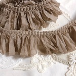 1ヤード(約85-90cｍ)冬{{シフォンループフリンジ　ストレットブレード}}ベージュbeige【no.10】