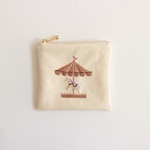 〈10㎝ファスナー〉メリーゴーランド刺繍ポーチ