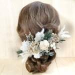 オーダー可 ヘッドドレス20本 ウェディング 結婚式 成人式 卒業式 アンティーク 　ユーカリ　カスミソウ　髪飾り ドライフラワー アーティシャルフラワー　結婚式　ピアノ　発表会　二次会　前撮り