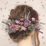 ドライフラワー髪飾り