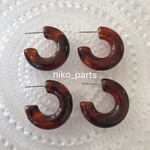 【ピアスパーツ】アクリルピアス フープ ダークレッド 4個