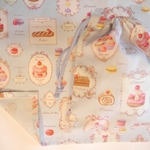 マカロン柄 ランチョンマット 大判 40×60 巾着