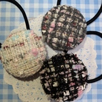 【感謝セール価格】ツイードくるみボタン ヘアゴム 38mm×3つ②