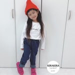 Simple サイン字体 名前入り 長袖シャツ 名前入れ 名入れ 出産祝い