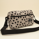 グレー色　ラメ入りドット柄プリント生地　シンプルショルダーバッグ♪　Fm2 Lab.