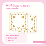 9×9メモ☆ハンカチーフ(金ハート)