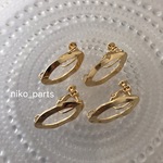 再販‼︎【イヤリング金具】波型オーバル カン付き イヤリング 4個
