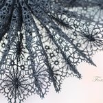 ケミカル幅広レース 1m 四角 丸 パターン 花 黒 ブラック 繊細 (LSQA11BKJHKS)