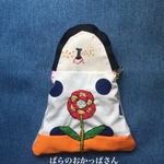 刺繍ポーチ ばらのおかっぱさん