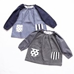 IO×OI様ご依頼品☆１２０㎝スモック（ギンガムチェック）☆ブラック＆ブルー