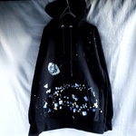 手描き　Neon and month of the cityパーカー　men's