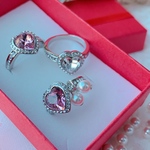 💗ハートデザインスワロフスキーリング13号💍限定品