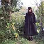 冬の魔女ワンピース　 フランネル　パフスリーブ