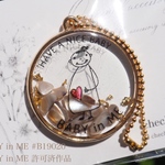 グレーさざれ石×金箔マタニティキーホルダー