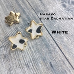 【2set 4piece】ハラコスター　ダルメシアンピアス ポスト✧ホワイト✧カン付き　ポストのみ