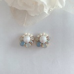 パステルブルーのビジューイヤリング＊ピアス