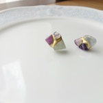 フローライトの金継ぎピアス