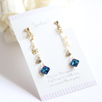 雪の結晶とスワロフスキーのロングピアス/イヤリング