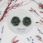 -moss green-レースフラワーピアス/イヤリング