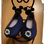 naomi8100309様 予約品 メルちゃん 靴2足⭐ネイビー×スワロフスキーパールのお花  ⭐ホワイト×ラメ入りホワイトリボンスワロフスキー